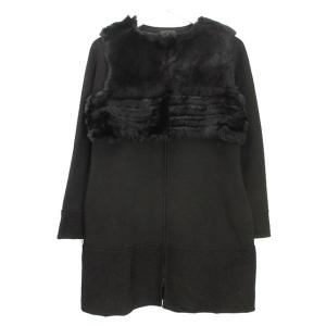 トゥービーシック TO BE CHIC レッキスファー ジレ付き ジップアップ ニット ロングカーデ...