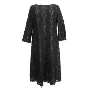 シビラ SYBILLA ワンピース レース刺繍 M ブラック 黒 グレー レディース