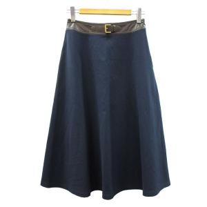 未使用品 ローレンラルフローレン LAUREN RALPH LAUREN ベルトトリム フレア スカ...