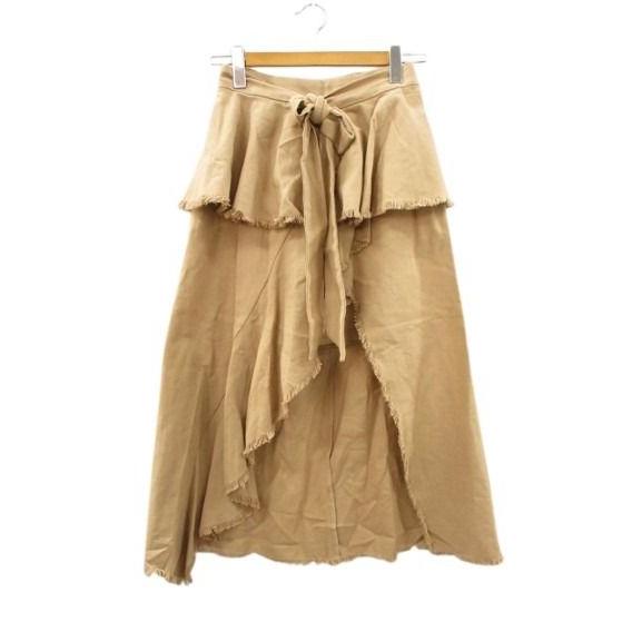 アメリヴィンテージ Ameri VINTAGE カットオフ 切替 ロングスカート コットン ベージュ...