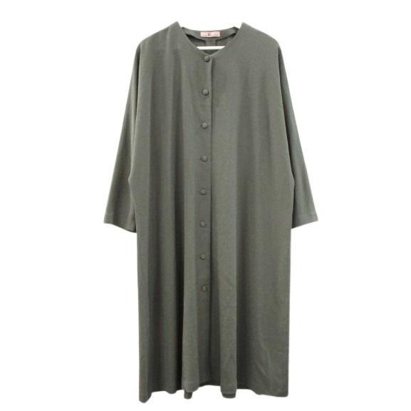 シセンドウ 詩仙堂 HITOSHI TAMURA  ちりめん 縮緬 ワンピース 前開き グレー 無地...