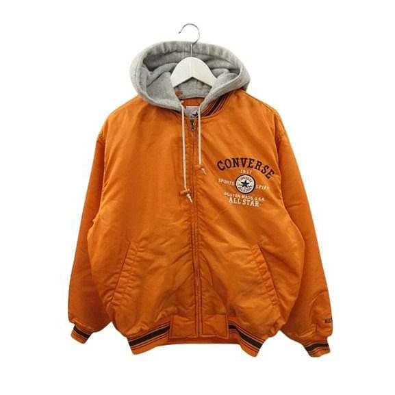 コンバース CONVERSE ナイロン スタジャン フード付き 2WAY オレンジ L メンズ