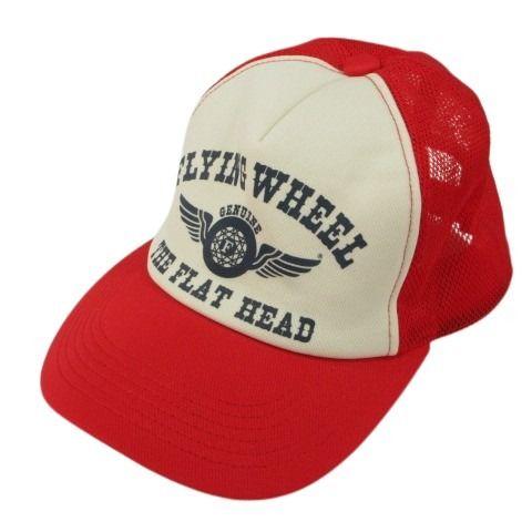 ザ フラットヘッド THE FLAT HEAD メッシュ キャップ レッド 赤 アイボリー 帽子 ヘ...