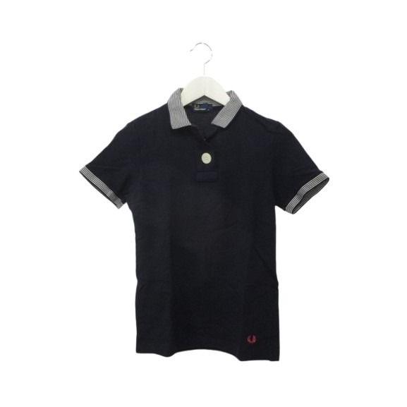 フレッドペリー FRED PERRY ポロシャツ M 半袖 ロゴ刺繍 ネイビー 紺 トップス レディ...