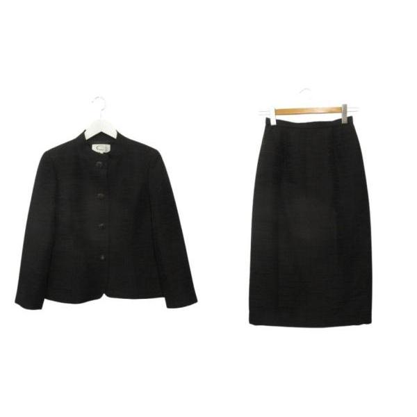 カルヴェン CARVEN セットアップ スーツ スタンドカラー ジャケット 10 スカート ウール ...