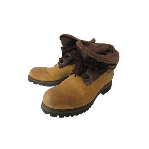 ティンバーランド Timberland ロールトップブーツ 8W キャメル レースアップ レザー 本...