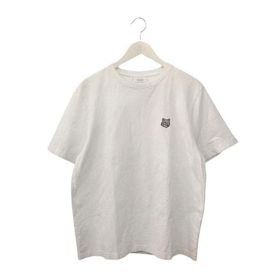 メゾンキツネ MAISON KITSUNE 半袖 Tシャツ ワンポイント M ホワイト カットソー ...