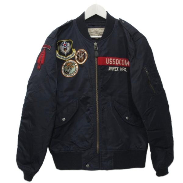 アヴィレックス AVIREX L-2 USSOCOM フライトジャケット XL ネイビー 紺 アウタ...