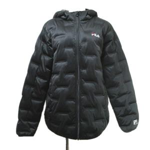 フィラ FILA 近年 中綿 ジャケット フーディー ジップアップ ロゴ刺繍 L 黒 ブラック ■U90 X レディース