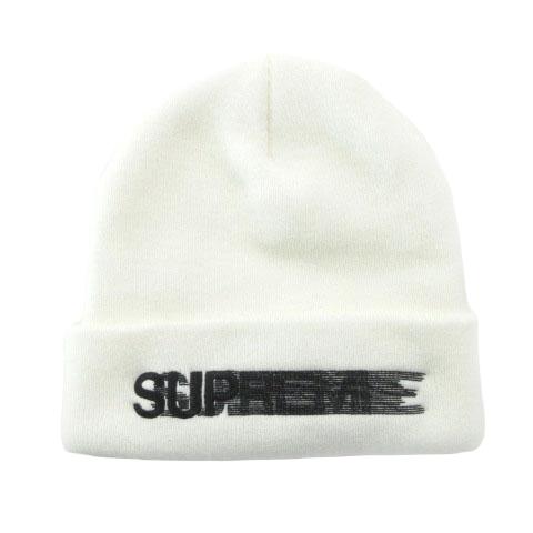 シュプリーム SUPREME 美品 23ss モーションロゴ キャップ 帽子 ニット ビーニー アク...