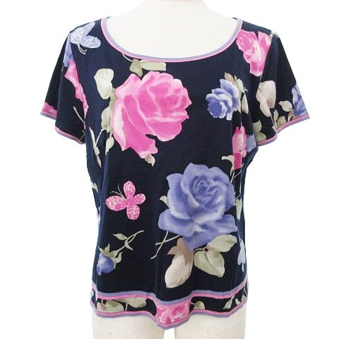 レオナール LEONARD 美品 半袖 カットソー 総柄 IBO58 花柄 フラワー Tシャツ 91...