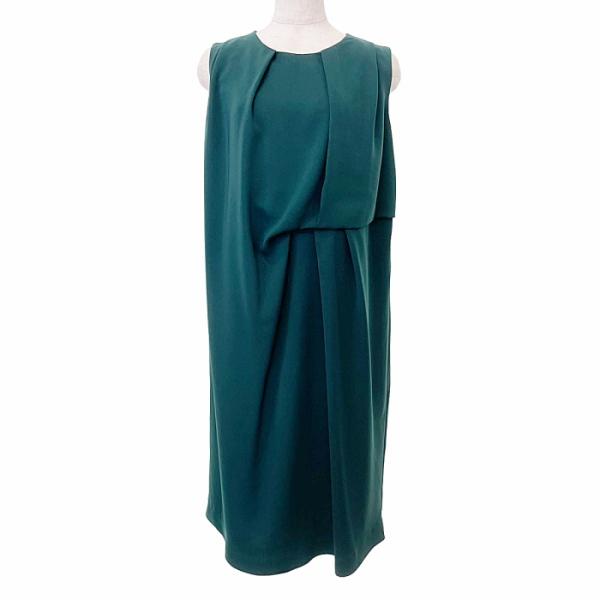 ビームス BEAMS 美品 21SS ノースリーブ ウエストドレープ ひざ丈 ワンピース Mサイズ ...