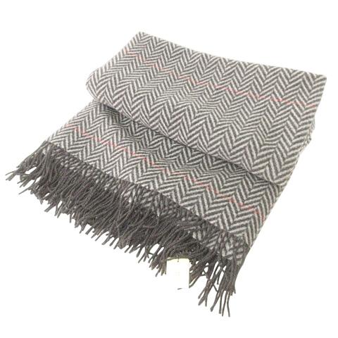 未使用品 エルメス HERMES 美品 タグ付き 大判 ブランケット カシミヤ混 ヘリンボーン フリ...