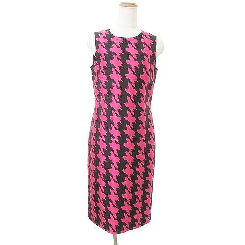 セントジョン ST.JOHN 備品 タグ付き ノースリーブ ひざ下 タイトワンピース ドレス 千鳥柄...