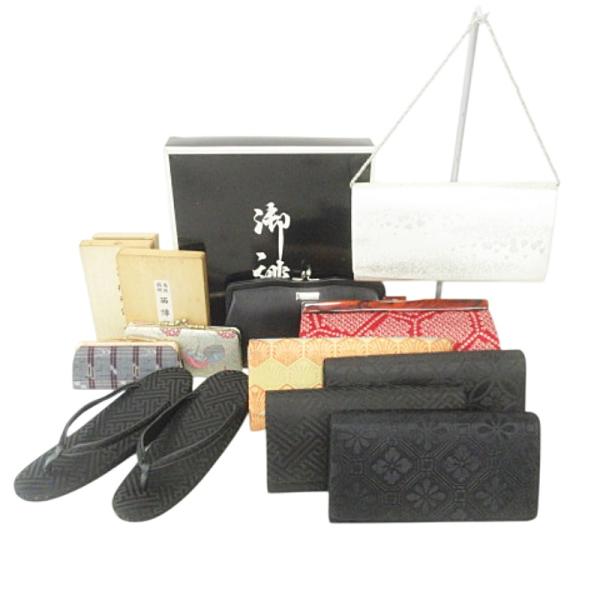 てんぐ 等 和装小物 10点 セット おまとめ クラッチバッグ 鞄 カバン 草履 マルチカラー レデ...