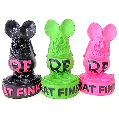 現状品 ラットフィンク 貯金箱 コインバンク 3点 セット フィギュア エド・ロス グリーン ピンク...