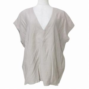 未使用品 ザラ ZARA タグ付  Vネック フルイドトップス ブラウス カットソー Tシャツ 半袖...