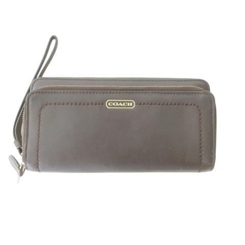 コーチ COACH 長財布 コインケースあり ジップ開閉 ロングウォレット ダークブラウン メンズ ...