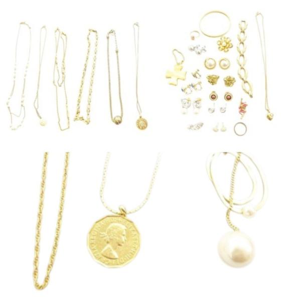 アクセサリー セット おまとめ 金メッキ フェイクパール系 金色 ゴールドカラー レディース
