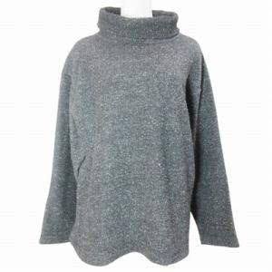 ヘインズ Hanes タートル ニット セーター 長袖 厚手 M グレー X