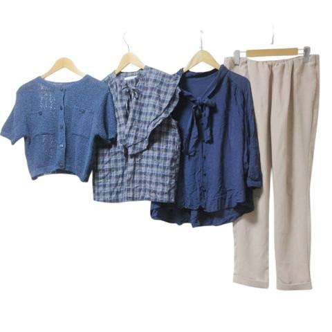 アズノウアズ 他 4点セット おまとめ シャツ ブラウス ニットカーディガン パンツ 半袖 7分袖 ...