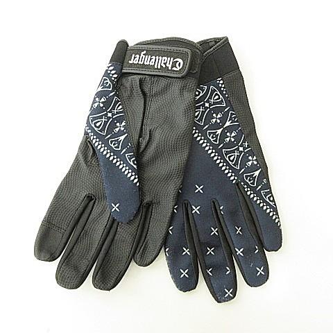 チャレンジャー CHALLENGER バンダナ柄 スポーツグローブ 手袋 Lサイズ 紺 ネイビー メ...