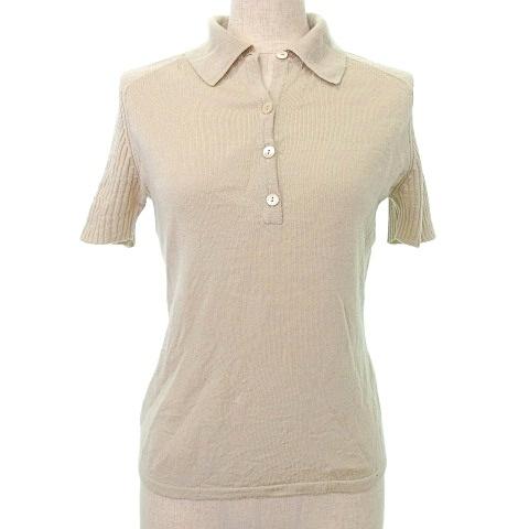 マックスマーラ ウィークエンドライン ニット ポロシャツ 半袖 リブ M ベージュ ■YHS3 A0...