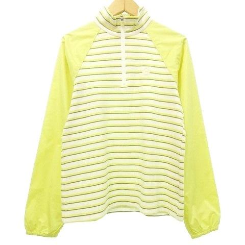 アダバット adabat ハーフジップ ポロシャツ 長袖 ボーダー 袖ナイロン ゴルフウエア 38 ...