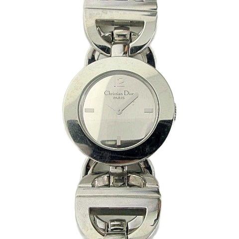クリスチャンディオール Christian Dior マリス ラウンドフェイス クォーツ 腕時計 動...