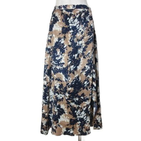 メゾンドリーファー MAISON DE REEFUR ラップ風 フレアスカート ロング 総柄 38 ...