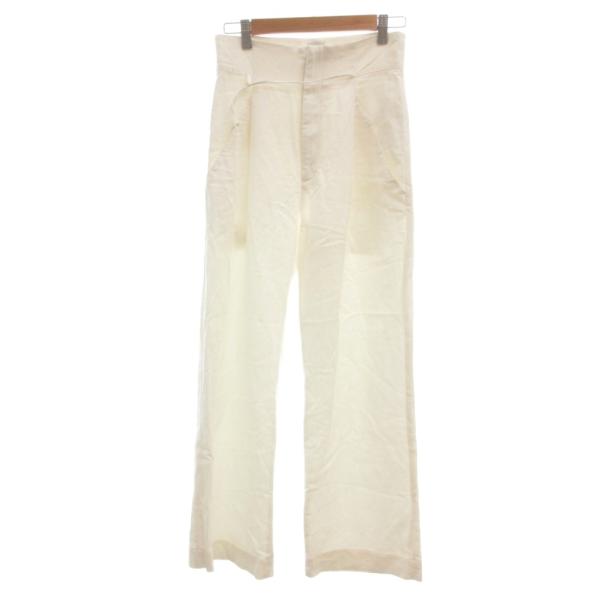 スピック&amp;スパン Spick&amp;Span パンツ スラックス リネン混 36 白 ホワイト /JS ■...