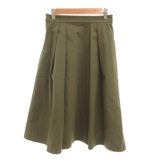 アンタイトル UNTITLED フレアスカート タック ひざ丈 0 カーキ /JS ■YHS6 レデ...
