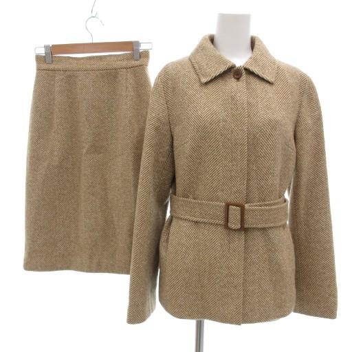 23区 オンワード樫山 セットアップ ジャケット スカート ヘリンボーン アンゴラ混 カシミヤ混 3...