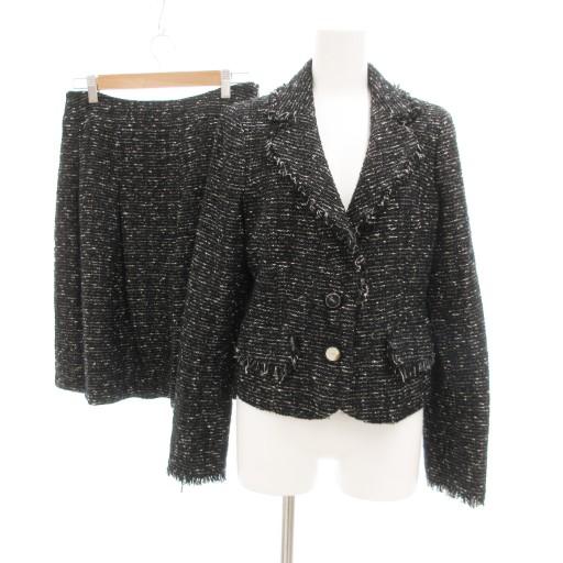 MISS J セットアップ ジャケット スカート ツイード ラメ 40 黒 ブラック /JS ■YH...