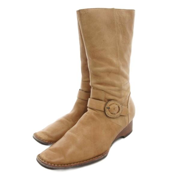 リーガル REGAL エンジニアブーツ レザー サイドジップ 23.5cm ベージュ /JS ■YH...