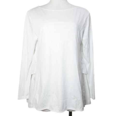 プラステ PLST 美品 グロスジャージーバックティアードTシャツ カットソー 長袖 ボートネック ...