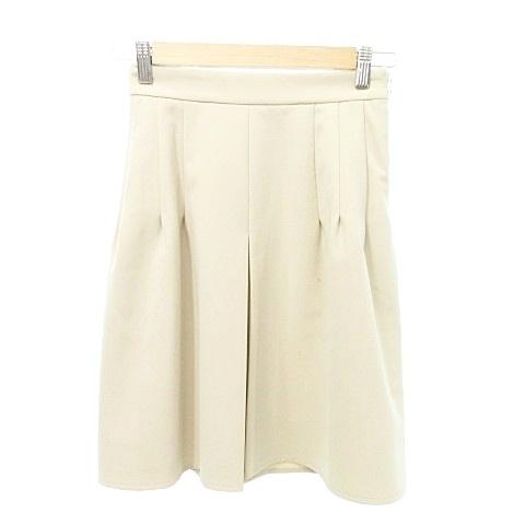 ルネ Rene タック ミニ スカート 日本製 34 XXSサイズ ベージュ ■YHS6 レディース