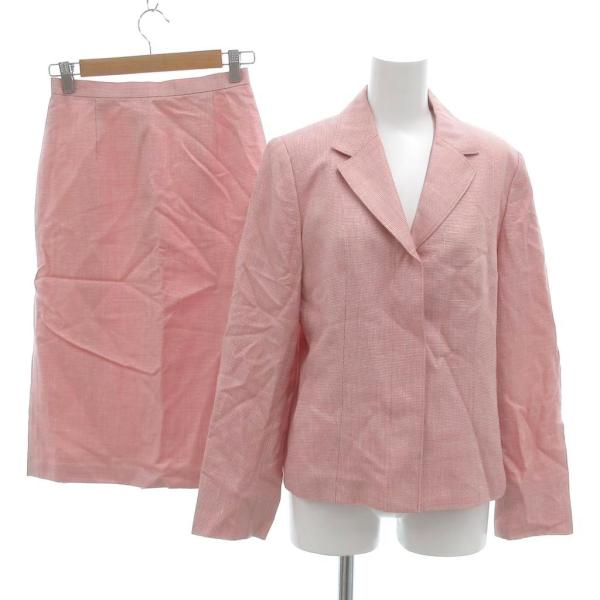 自由区 オンワード樫山 スーツ セットアップ ジャケット スカート ラメ シルク混 3B 38 ピン...