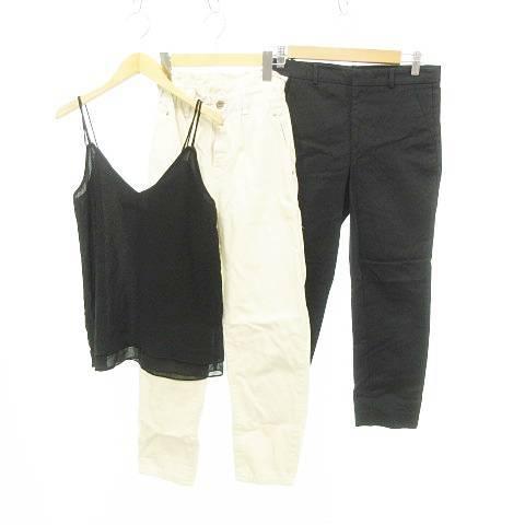 ザラ ZARA 3点セット おまとめ キャミソール デニム クロップドパンツ アイボリー 黒 ブラッ...