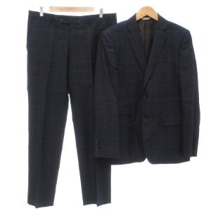 レノマ renoma homme SPARKLE BRIGHT スーツ セットアップ テーラードジャケット パンツ スラックス チェック ロゴボタン 2B AB6