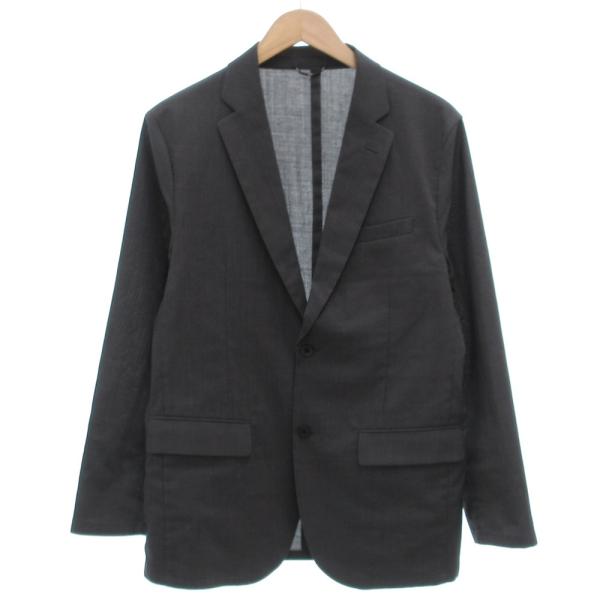 シップス SHIPS テーラードジャケット 2B 3ポケット リネン混 M チャコールグレー /JS...