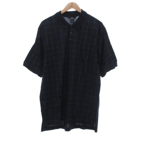 ブルックスブラザーズ BROOKS BROTHERS ポロシャツ チェック柄 半袖 XL 紺 ネイビ...