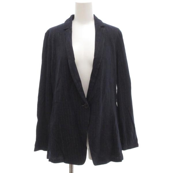 アンタイトル UNTITLED テーラードジャケット カジュアル ストライプ 2 紺 ネイビー /J...