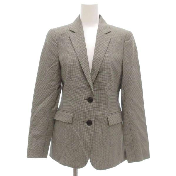 ポールスチュアート PAUL STUART テーラードジャケット 千鳥柄 2B 6 白 ホワイト 黒...