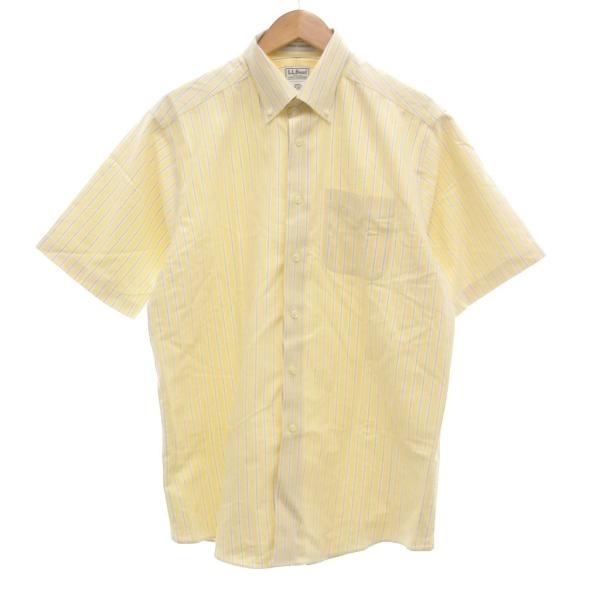 エルエルビーン L.L.BEAN 半袖シャツ 16REG 黄 イエロー ストライプ柄 /JS ■YH...