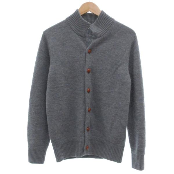 エディフィス EDIFICE カーディガン ニット ウール M グレー /JS ■YHS7 メンズ