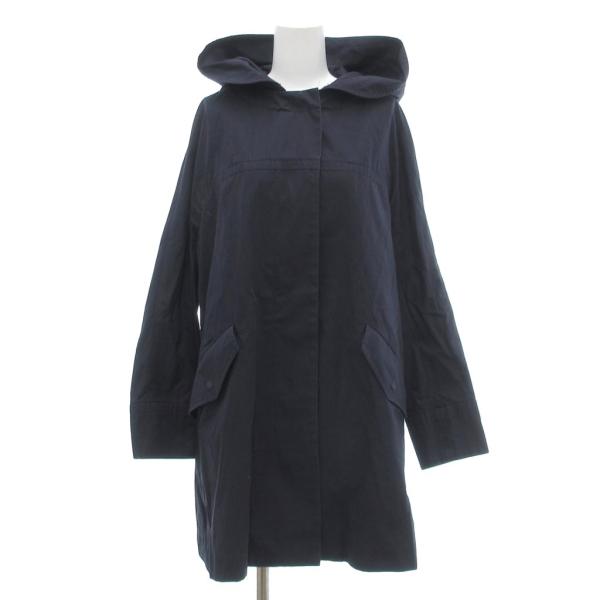 マカフィー MACPHEE トゥモローランド フーデッドコート 比翼 ロング 38 紺 ネイビー /...