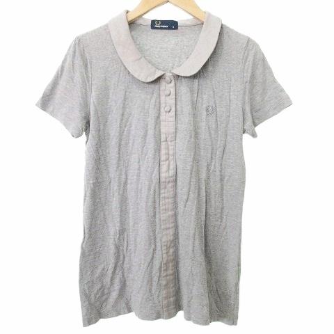 フレッドペリー FRED PERRY 丸襟 ポロシャツ 半袖 カットソー M グレー ■YHS9 レ...