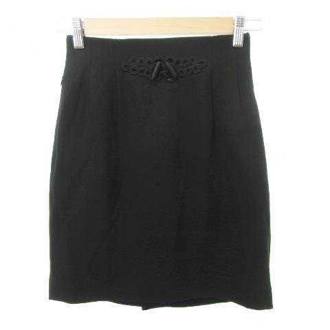 ルナマティーノ LUNA MATTINO ウール 台形 スカート ひざ丈 無地 薄手 46 Mサイズ...