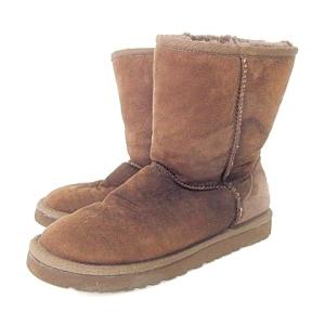 アグ オーストラリア UGG australia クラシック ショート 5825 ムートン ブーツ F19009F W7 24cm相当 茶 ブラウン A0119 レディース